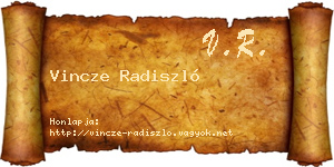 Vincze Radiszló névjegykártya